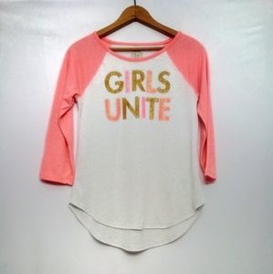 Girls 3/4 length sleeve graphic